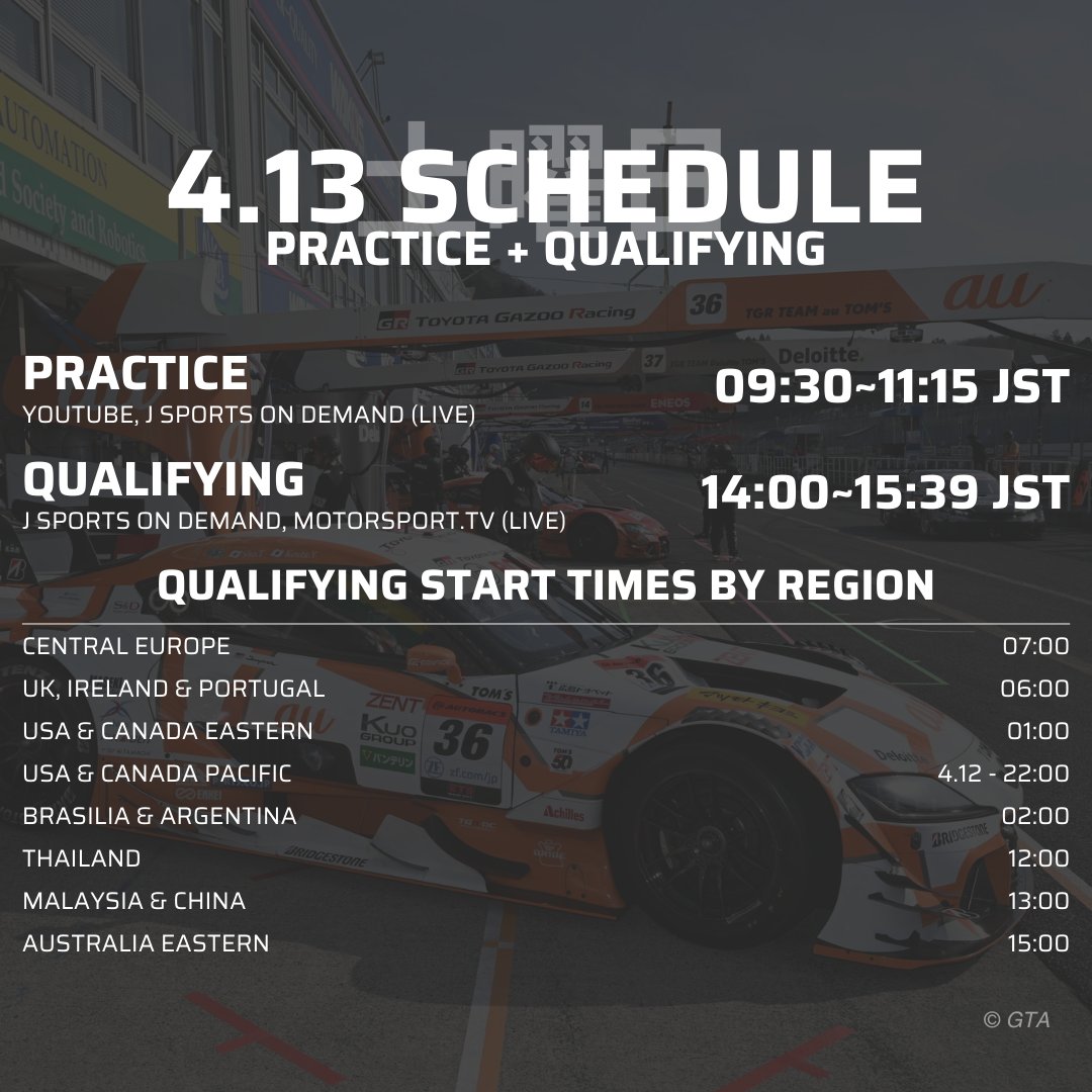 WE ARE SO BACK ‼ It's finally go-fast day in Okayama - here's today's schedule! #SUPERGT #OkayamaGT