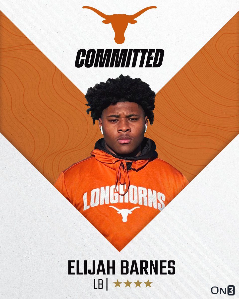 BO BARNES BOOOOOM. ‘25 Dallas (Texas) Skyline four-star LB Elijah “Bo” Barnes commits to Texas today. #HookEm #AGNB STORY: on3.com/college/texas-… (FREE) @InsideTexas @On3Recruits