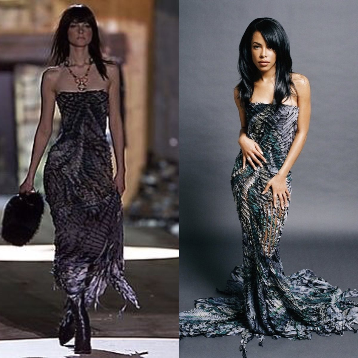 aaliyah wearing her favorite designer roberto cavalli