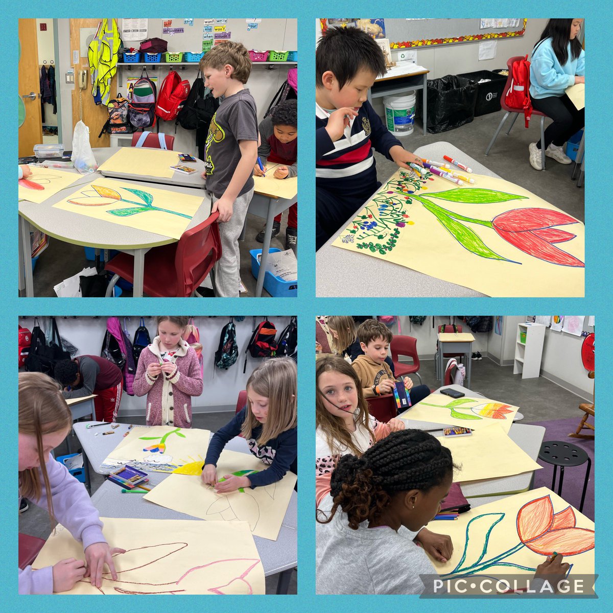 Some nifty pastel tulips 🌷 artwork in progress by the Grade 3s <a href="/ocsbArts/">OCSB Arts</a> <a href="/StLukeNepean/">St. Luke School (Nepean)</a>