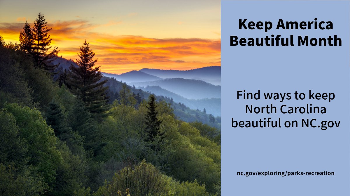 #NorthCarolina state parks are part of the reason why our state is so beautiful. Read up on ways you can act locally while thinking nationally for #KeepAmericaBeautifulMonth here: nc.gov/exploring/park…