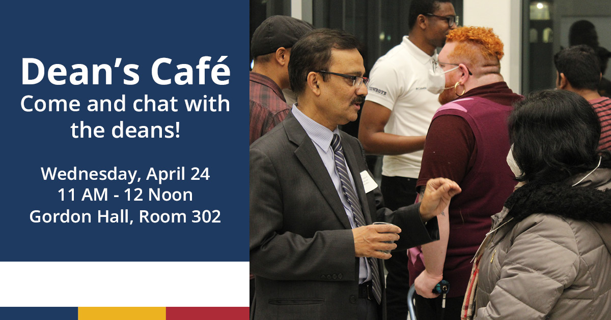 Come and meet your deans! The Dean’s Café on April 24 lets you speak with our deans with questions, concerns or plain old conversation! Snacks and drinks provided. Register here: bit.ly/4ajzQAs