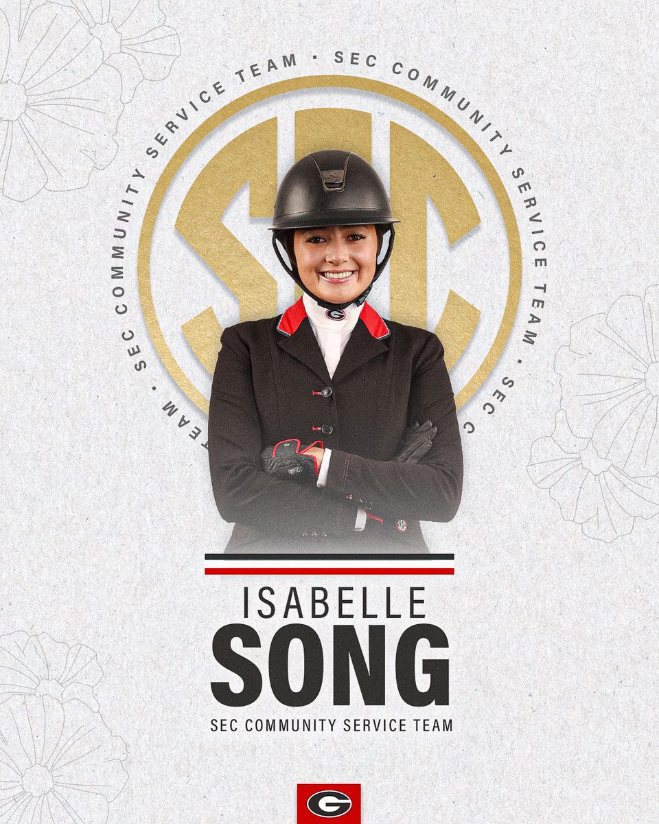 Congratulations to Isabelle Song for being to the @sec Community Service Team! #ALLIN | #GoDawgs