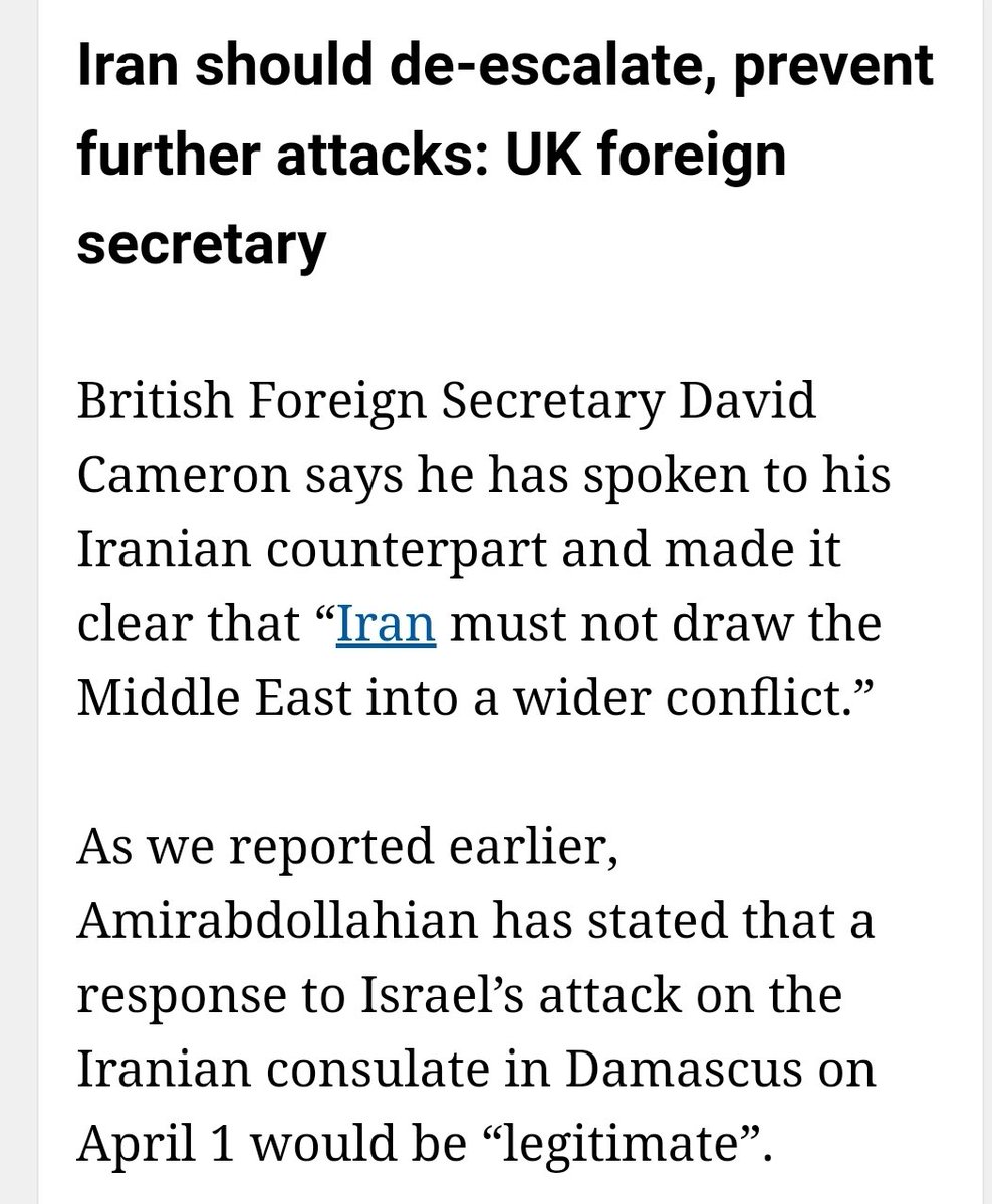 This is bonkers. Israel bombed the Iranian consulate, but Iran needs to deescalate?