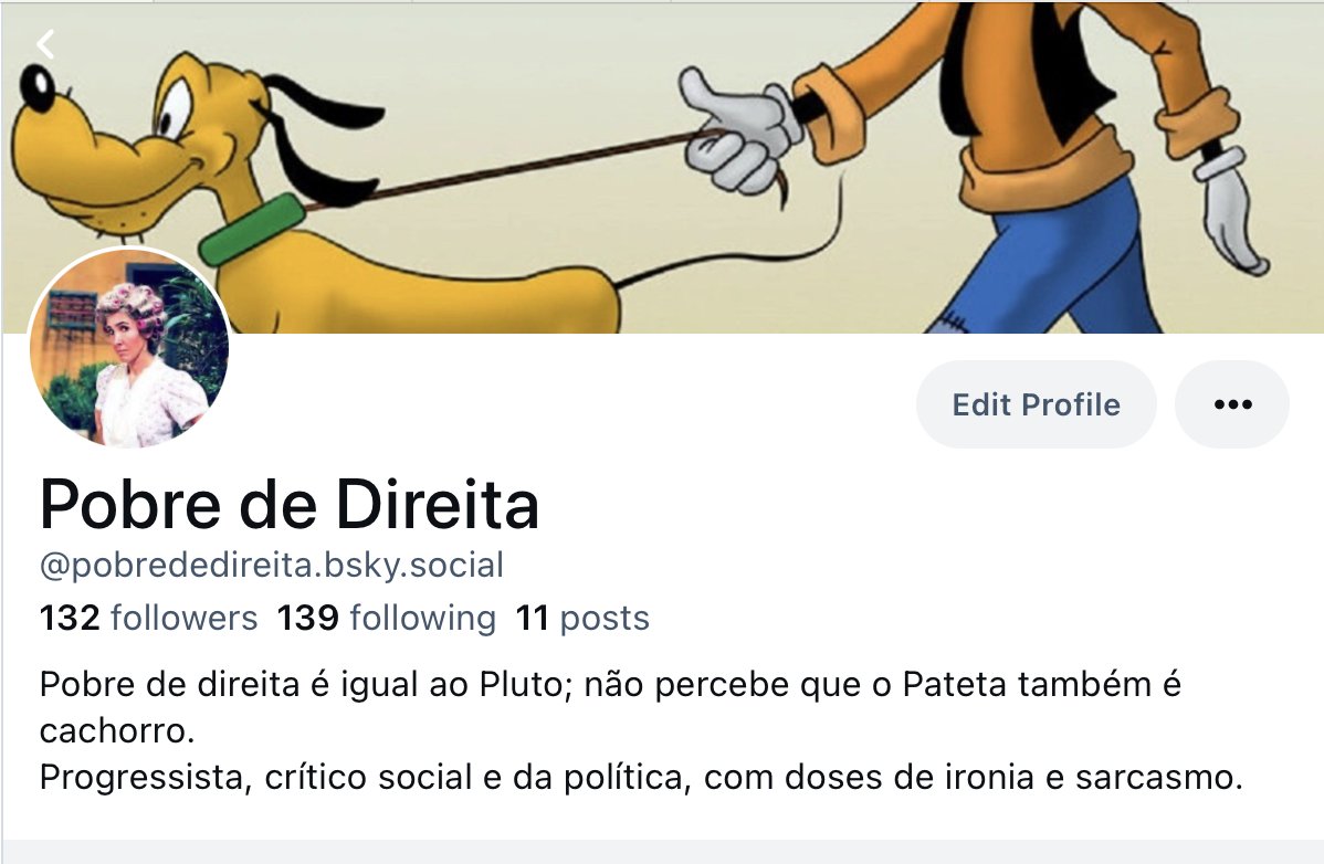 Estou no BSky @pobrededireita.bsky.social. Me sigam lá... Mustang Milei Lima Duarte