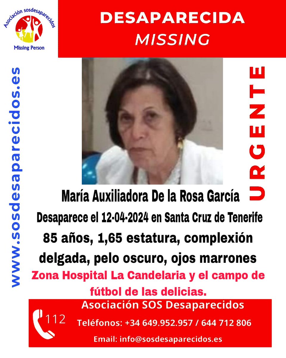 🆘 DESAPARECIDA 🟠Alta vulnerabilidad #Desaparecidos #sosdesaparecidos #Missing #España #SantaCruzdeTenerife Fuente: sosdesaparecidos Síguenos @sosdesaparecido