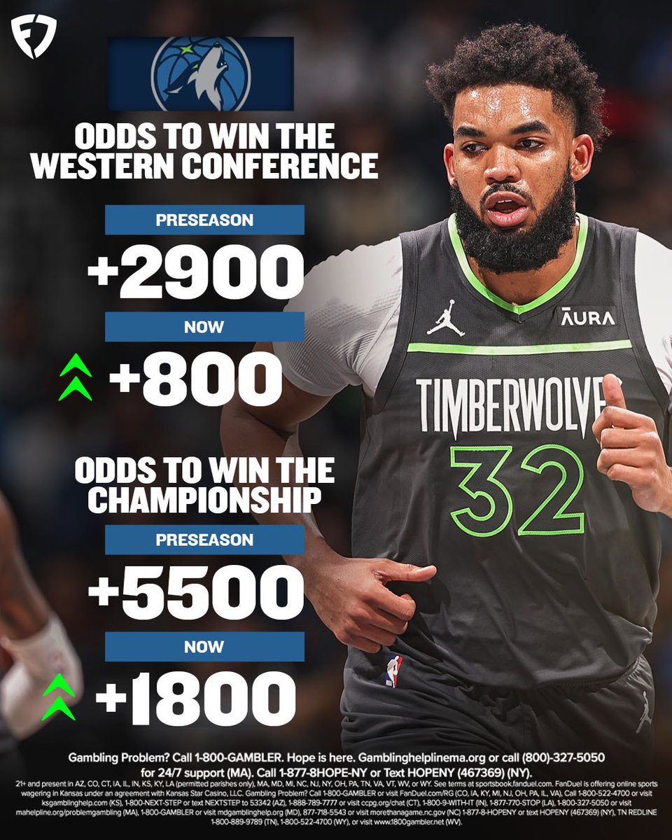 Update at @FDSportsbook with four-time NBA All-Star Karl-Anthony Towns returning to the Timberwolves lineup for the first time since March 4: