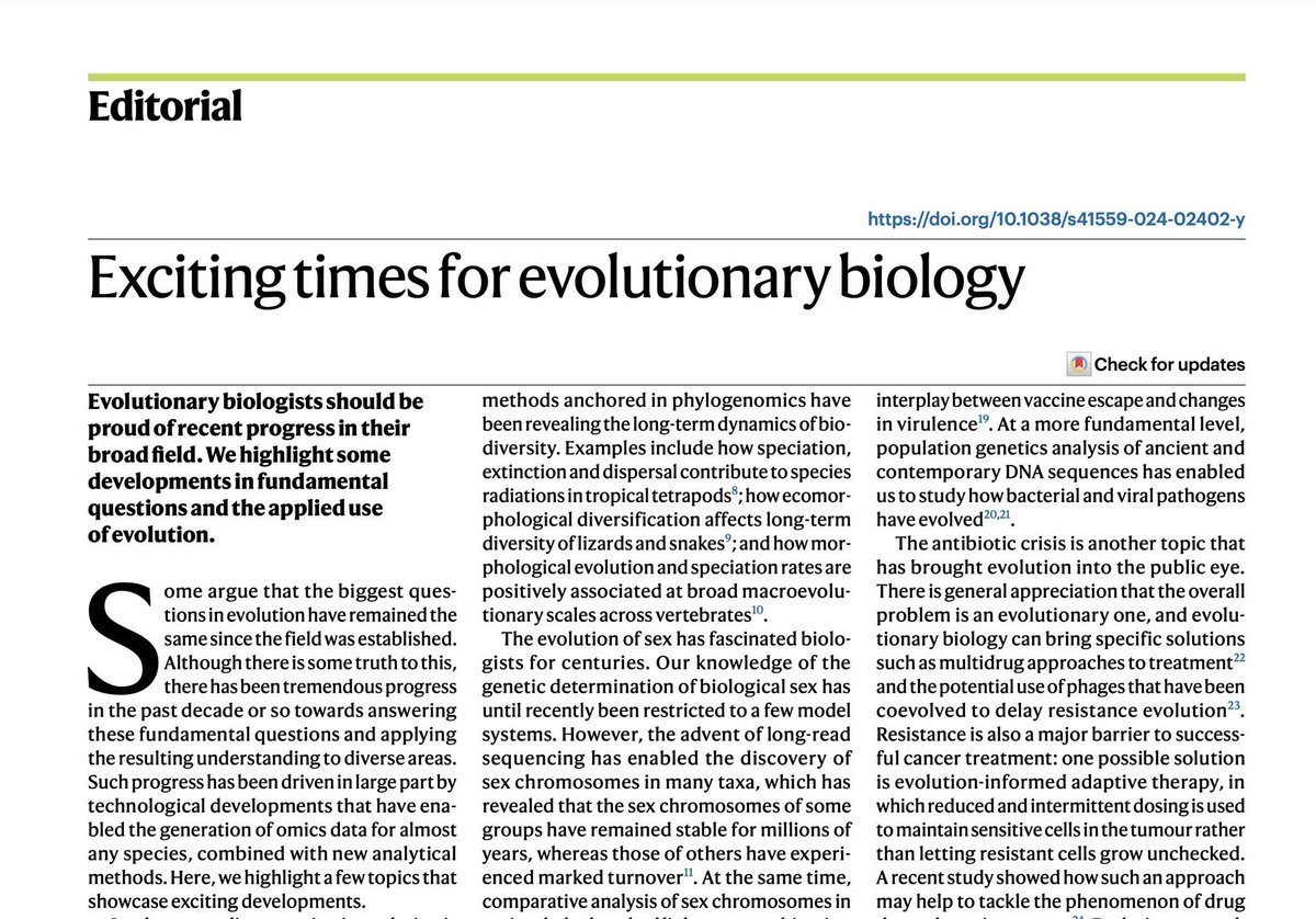 I read this Editorial and was disappointed… Indeed times are very exciting in evolutionary biology but because of recent research/ideas on multicellularity origin, a meta-analysis in Evolution shows that epistasis is everywhere, units of selection books, and much more!