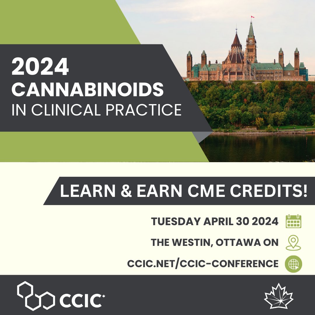 Earn CME credits while learning more about the latest updates in #cannabis and #cannabinoid #research at the Cannabinoids in Clinical Practice meeting on April 30, 2024 in Ottawa! Don't delay, register now: ccic.net/ccic-conferenc…