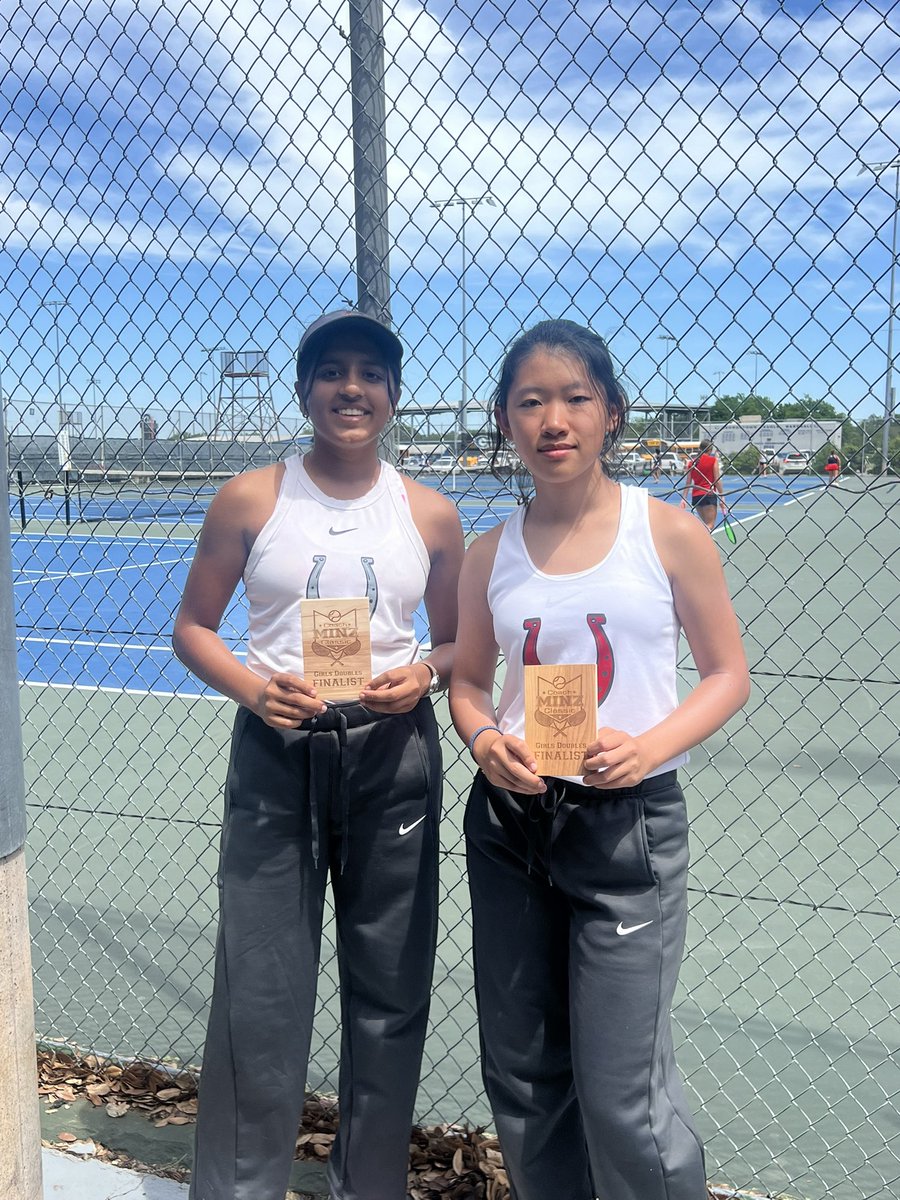 Megan Bansal and Rachel Kim won 2nd place in their draw in girls doubles at Georgetown tourney. RISEUP! @BeltonISD @BeltonISDAth @LakeBeltonHS