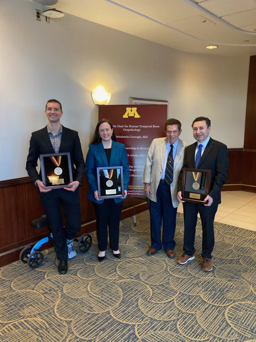 Congrats to our Paparella Chair for Human Temporal Bone Otopathology Dr. Sebahattin Cureoglu, our Paparella Professorship in Neurotology Dr. Meredith Adams and our Paparella Professorship in Otolaryngology, Otopathology and Pathogenesis Ear Research Dr. Rafael da Costa Monsanto!!