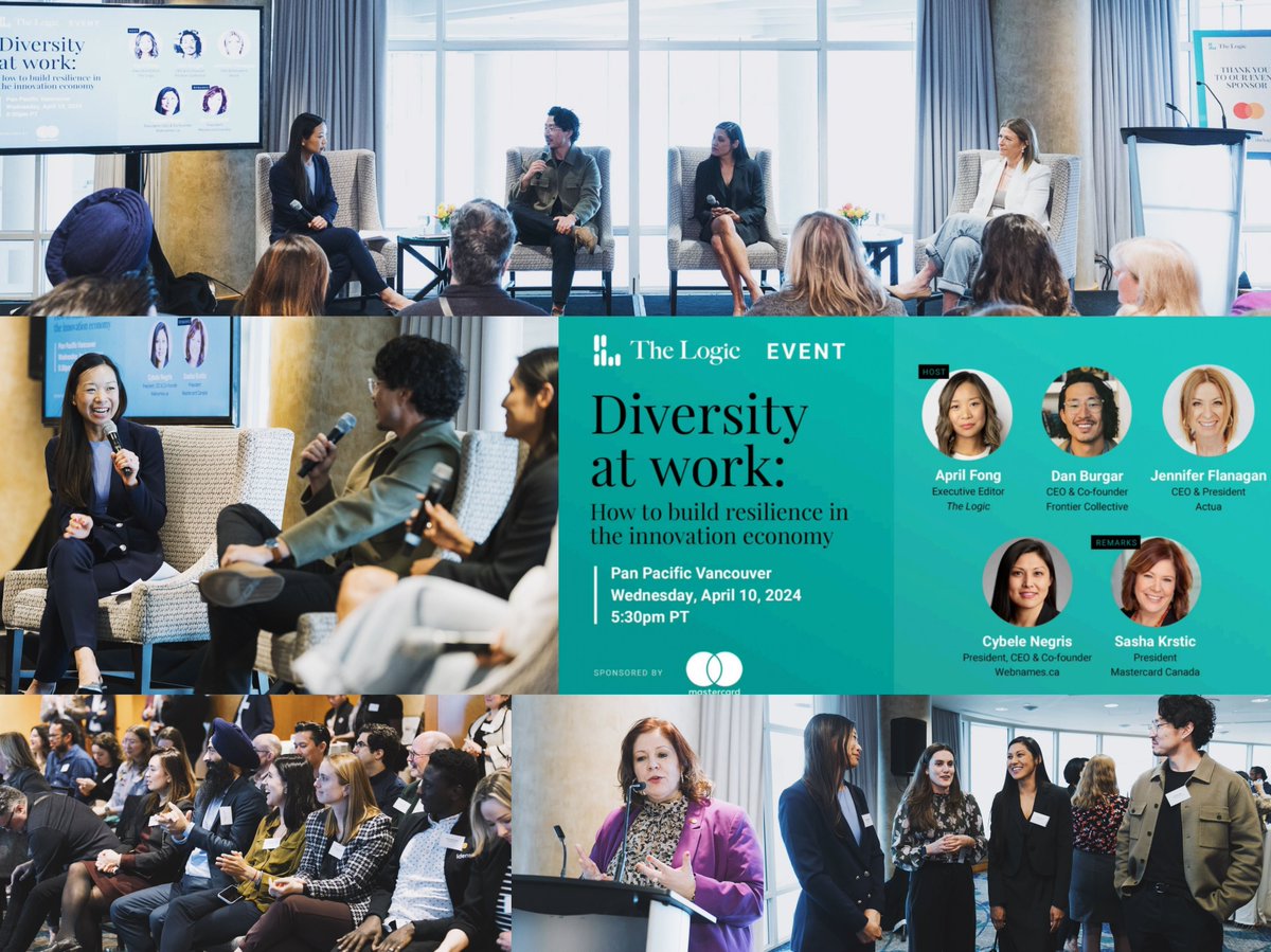 Our @dburgar spoke at @the_logic event on diversity in Canada's innovation sector. Alongside leaders like @cybelenegris Jennifer Flanagan & @aprilfong the panel tackled critical STEM talent gaps and the need for systemic diversity to drive sustainable growth. @Mastercard