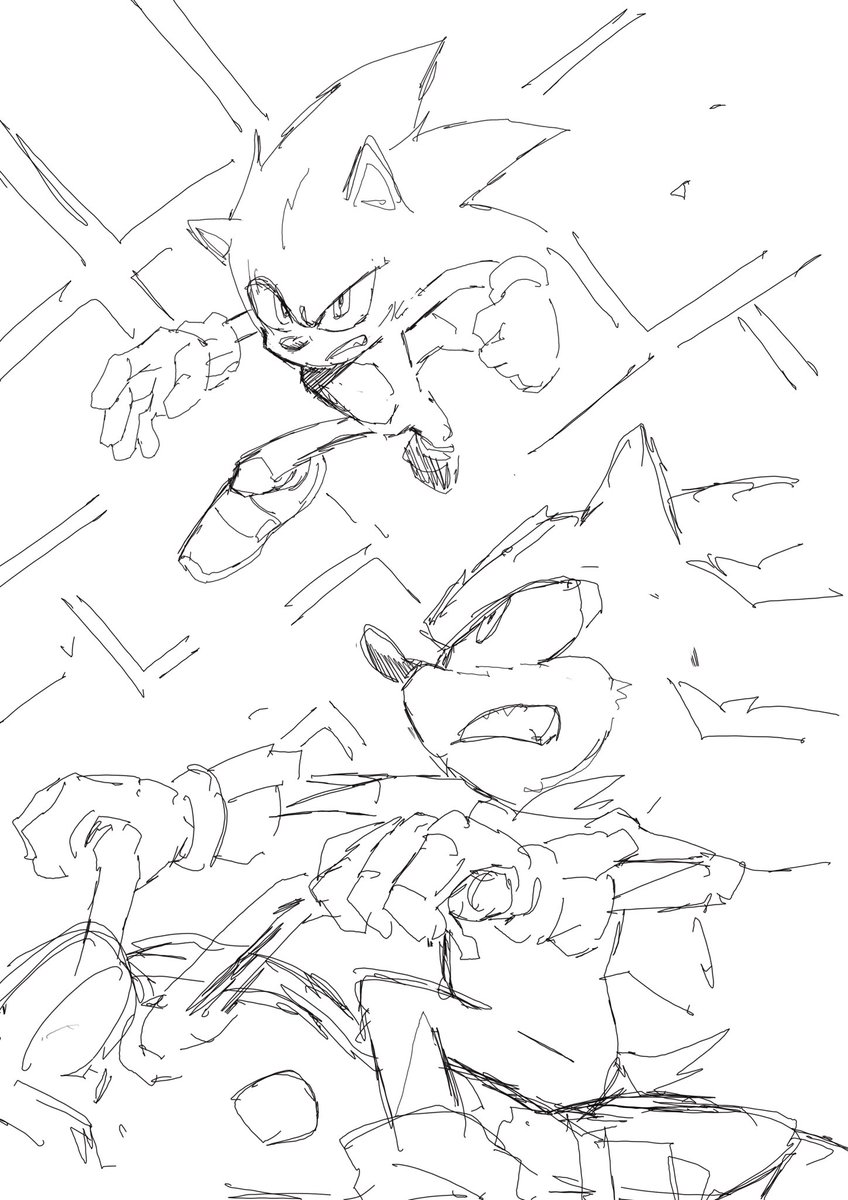 A quick dirty sketch because I’m trying to cope without a Sonic 3 trailer in my life.