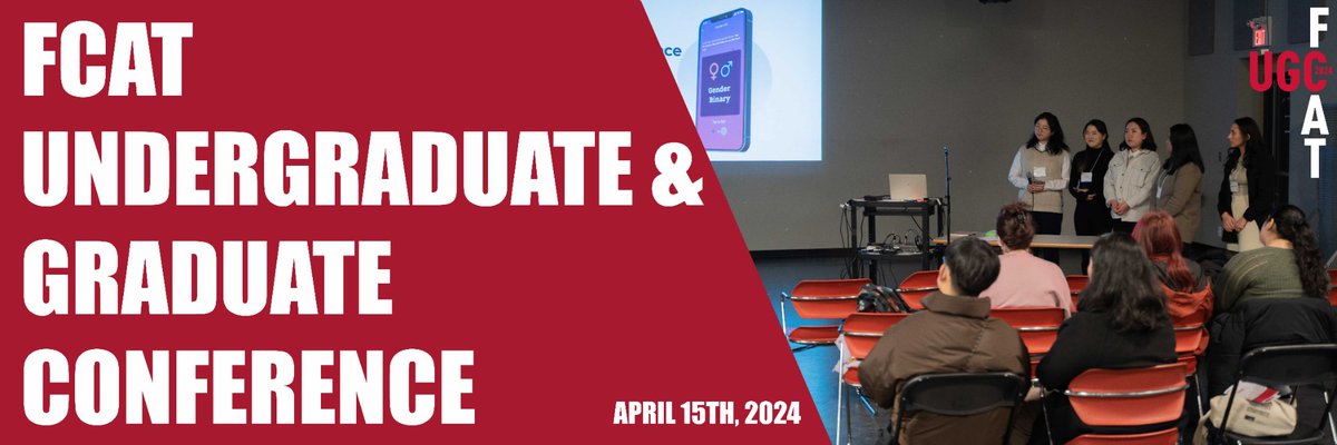 Make sure to join us at the FCAT Undergraduate & Graduate Student conference, taking place this upcoming Monday from 1:00-6:30pm at the Goldcorp Centre for the Arts. More info available at: sfu.ca/fcat/news/even…