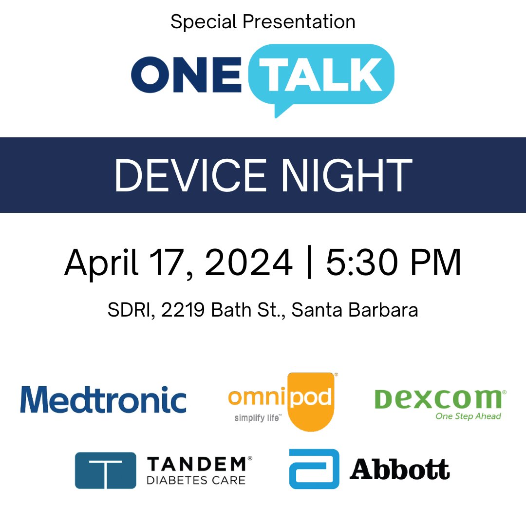 Join us for an evening where you can explore the latest innovations and learn about the newest insulin pump and continuous glucose monitor technologies available for managing type 1 diabetes. Please RSVP to Paige Johnson at pjohnson@sansum.org.