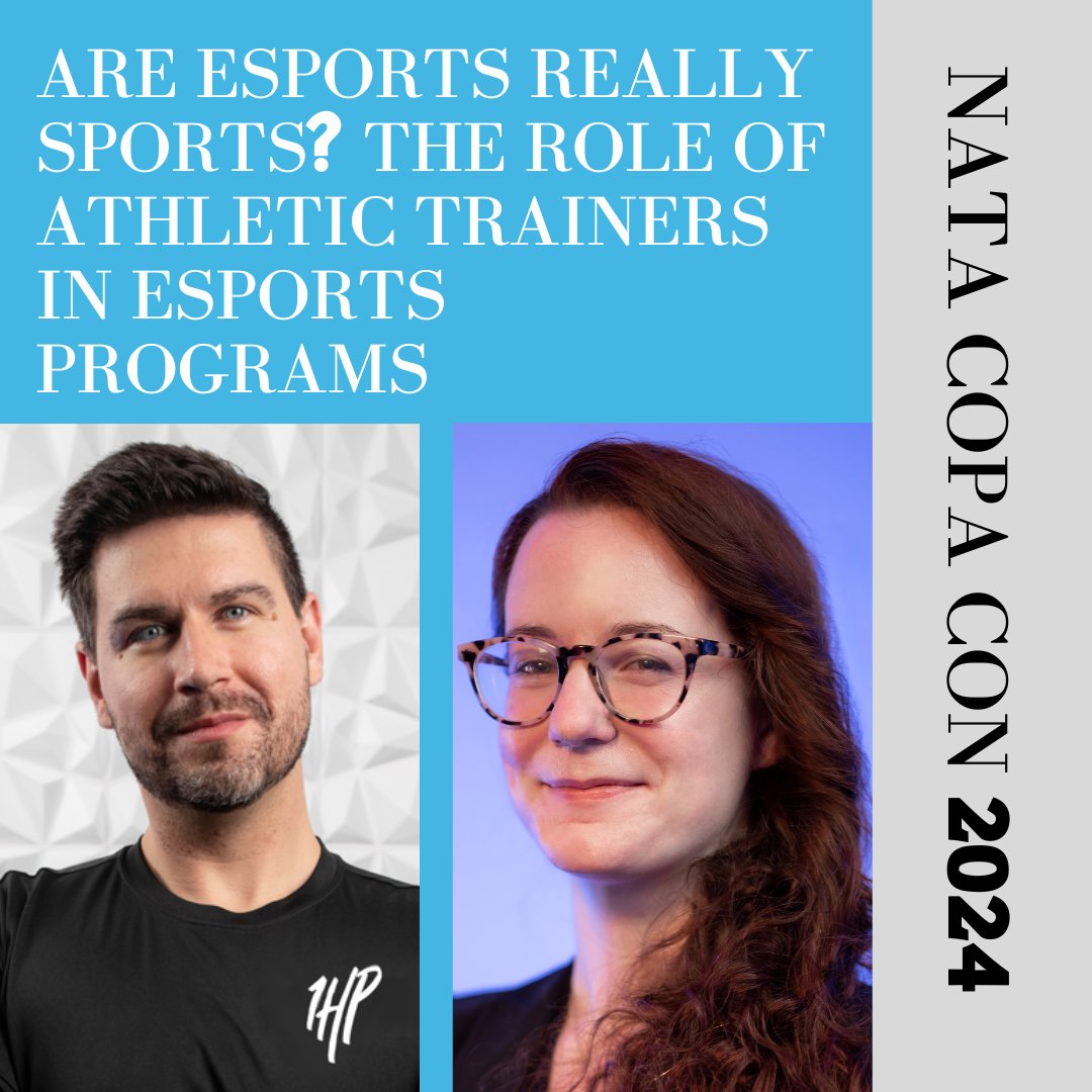 Our final speaker highlight is Elliot Smithson and Caitlin McGee. They will present on Are Esports Really Sports? The Role of Athletic Trainers in Esports Programs. Join us live where our speakers will be available to answer attendee questions! Register at educate.nata.org/copacon2024