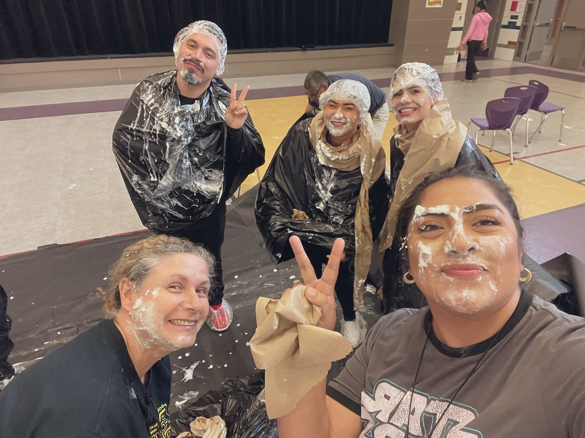 It’s been a day !! Math Masters got to pie their teachers today after working all year to master all Math Facts 🥧✖️💜 

<a href="/MRivera_PHE/">M. Esther Rivera</a> 
@FBurciaga_PHES 
<a href="/AVillanueva_PHE/">Alyssa Villanueva</a>