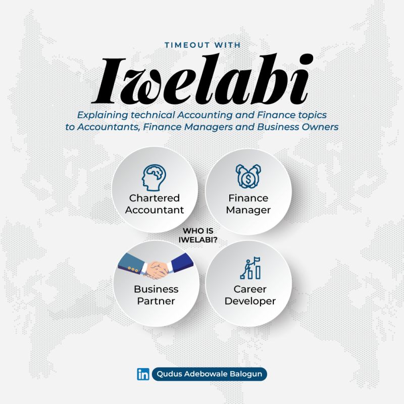 Practical Accounting with Iwelabi If you are just resuming a company as a Finance Manager, Head of Finance or Finance Lead, and you are not sure of where to begin your contribution, you can check the below: 1. Assess the entity's current payment requisition process. i.…