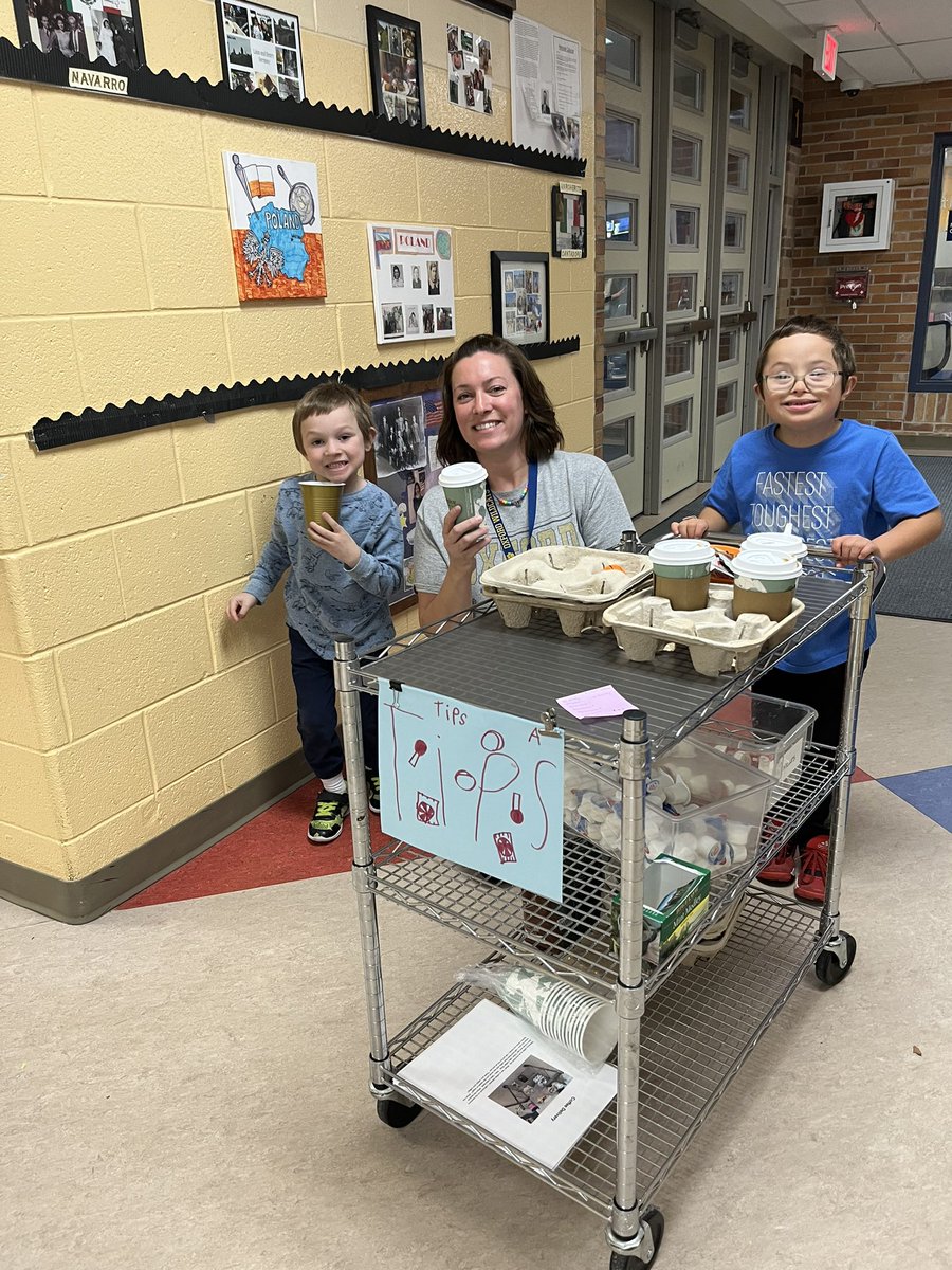 I don’t know who is more excited for coffee cart Friday, our #ClearLakeIB students or me!😆☕️
