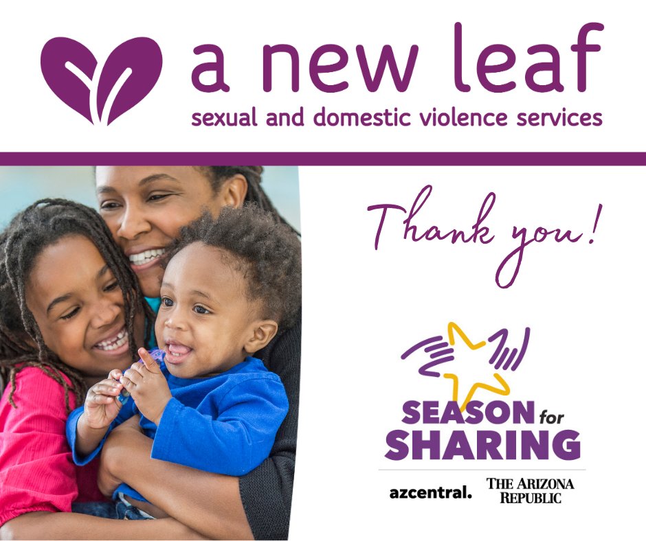 Thank YOU, Arizona Republic subscribers, who made donations in 2023 through Season for Sharing! You are providing domestic and sexual violence survivors with life-saving shelter and support from A New Leaf. Learn more at turnanewleaf.org. #SFS2023 #RepublicGivesBack