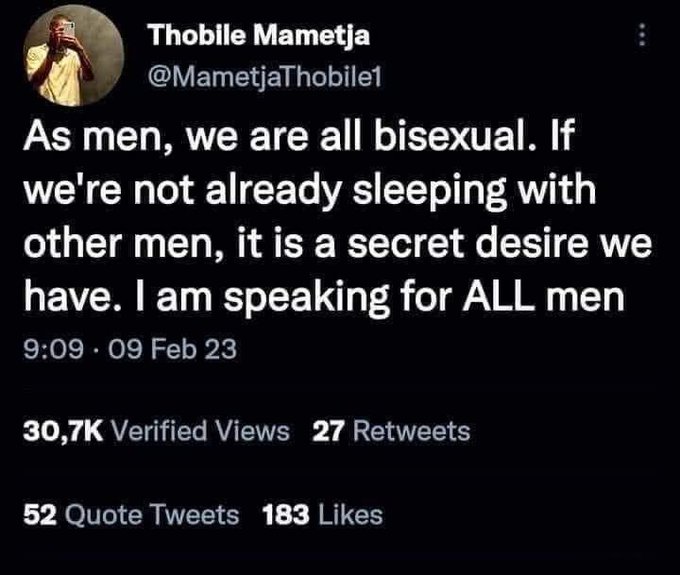 You ain't speaking for me , and I'm sure for  about 98% of other men ... just face the facts your gay dude