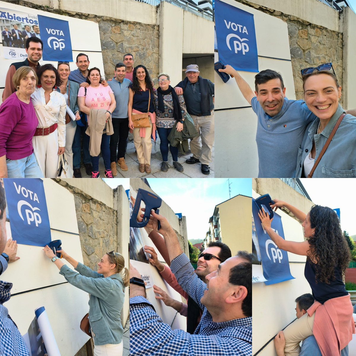 Hoy los compañeros de @popularesermua organizaban reparto, pegada de carteles y paseo… No queda barrio sin patear ni vecino sin informar! Ha sido una gozada poder acompañaros! @Javierschzgomez y Mónica sois increíbles 👏🏻👍🏻 #PorUnaEuskadiAbierta