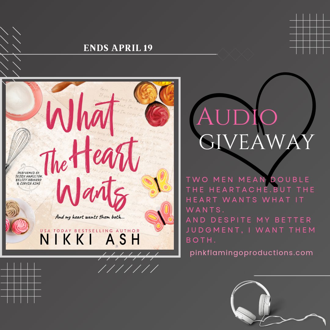 🦩GIVEAWAY🦩 What the Heart Wants by @AuthorNikkiAsh Narrated by @teddyhamilton14, @kelseydnavarro & #CorvinKing (@iankingmorris) Enter here: forms.gle/KtmNCKktF747MA… Ends April 19