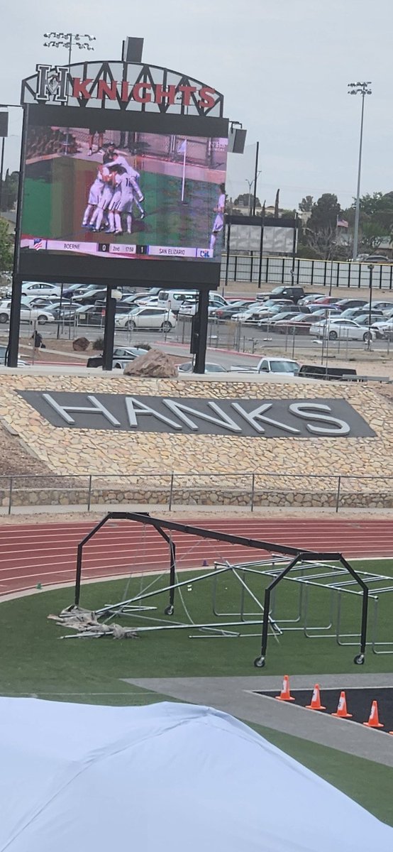 Fernando Anchondo (@hanksknightar) on Twitter photo Area Track meet <a href="/JMHanksHigh/">J.M. Hanks High School</a> Watching San Eli Soccer on the Jumbotron before the beginning of the races. Area Track meet <a href="/JMHanksHigh/">J.M. Hanks High School</a> Watching San Eli Soccer on the Jumbotron before the beginning of the races.