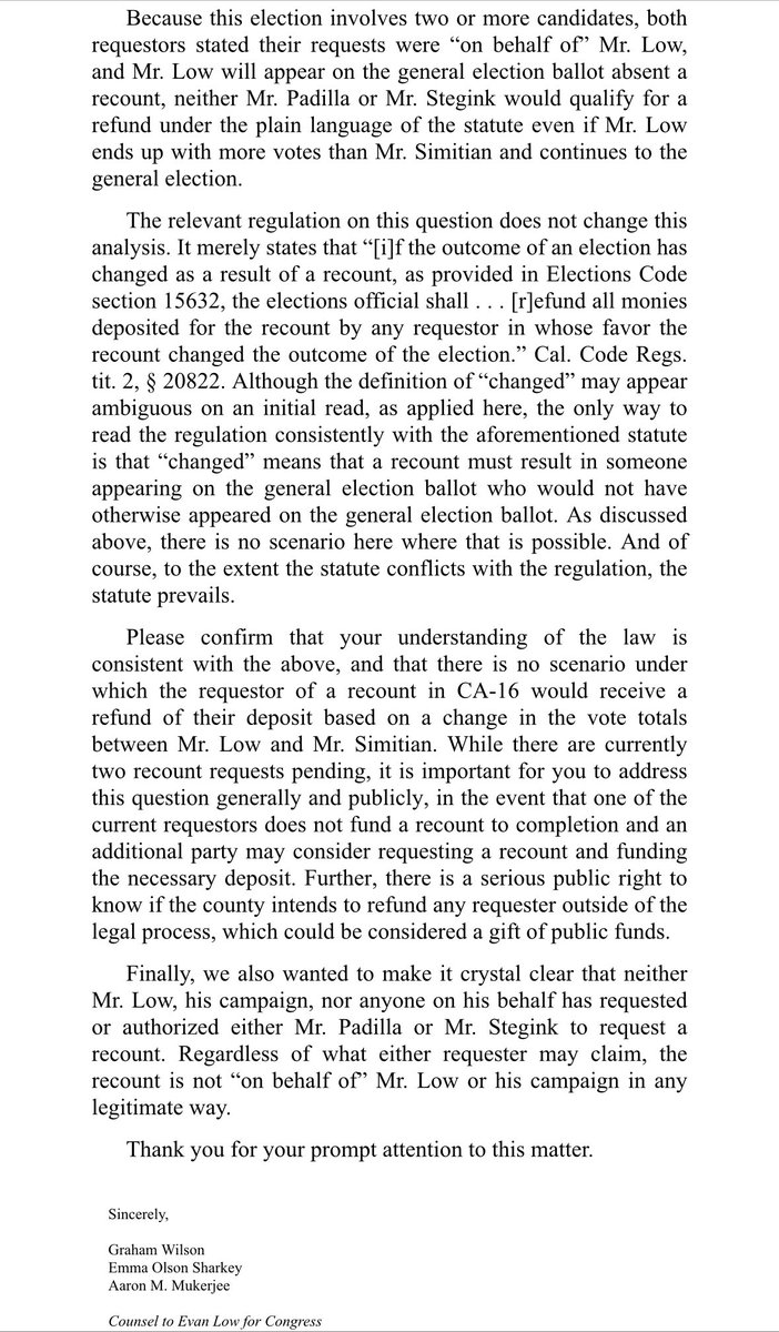 If a recount in the CD16 race leads to a change in the election result, will the person who requested the recount be refunded? The law explicitly states that refunds are not permitted in this unique situation where there is a tie and both tied candidates are already advancing.