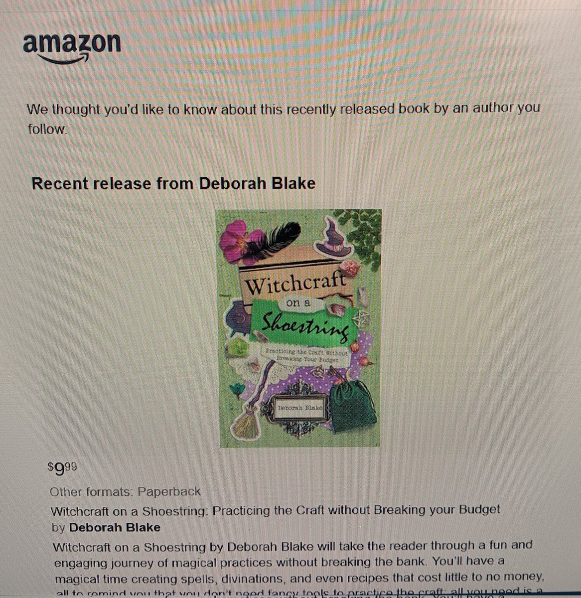 Amazon emailed me to tell me they thought I might be interested in this recently released book. What do you think?