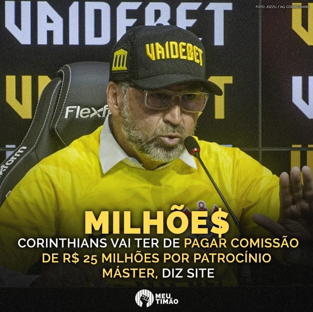 R$ 700 MIL/MÊS ATÉ O FIM DE 2026 De acordo com a Gazeta Esportiva, o Corinthians terá que pagar R$ 25,2 milhões para a empresa Rede Social Media Design LTDA, que intermediou o acordo de patrocínio da Vaidebet com o clube. O montante representa 7% do valor total do contrato…