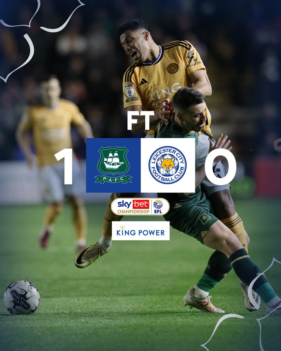 SergiPerez__'s tweet photo. 🫣 El Leicester City vuelve a perder 1-0 contra un rival de la tabla baja y puede acabar la jornada fuera de los puestos de ascenso directo!
Pese a que los foxes dominaron durante todo el encuentro, un golazo de Bundu a la contra le dio la victoria al Plymouth Argyle.
#PLYLEI https://t.co/kHaKrzt5EQ
