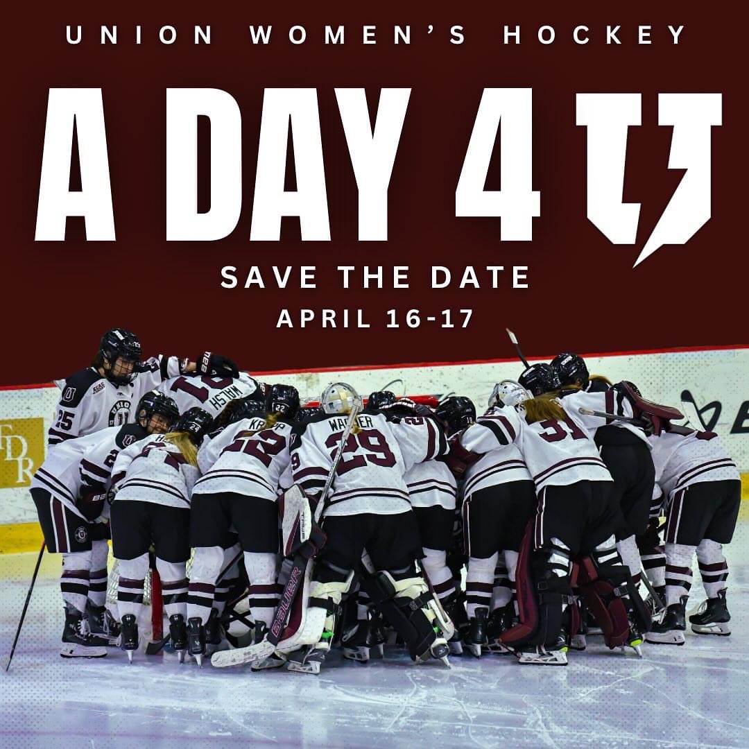 CALLING ALL UNION HOCKEY FANS 🗣️ This upcoming Tuesday & Wednesday is our annual #ADAY4U fundraising challenge! Help us reach our goals and continue our success on and off the ice with your gift to our program! Follow the link here: unionathletics.com/aday4u/whockey #BuildYourHouse #GoU