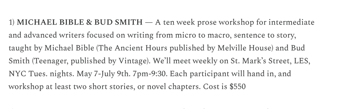 This will be great fun. Come study with @biblicalmike and me at 8 St. Marks. NYC. Ten weeks, will be a blast.