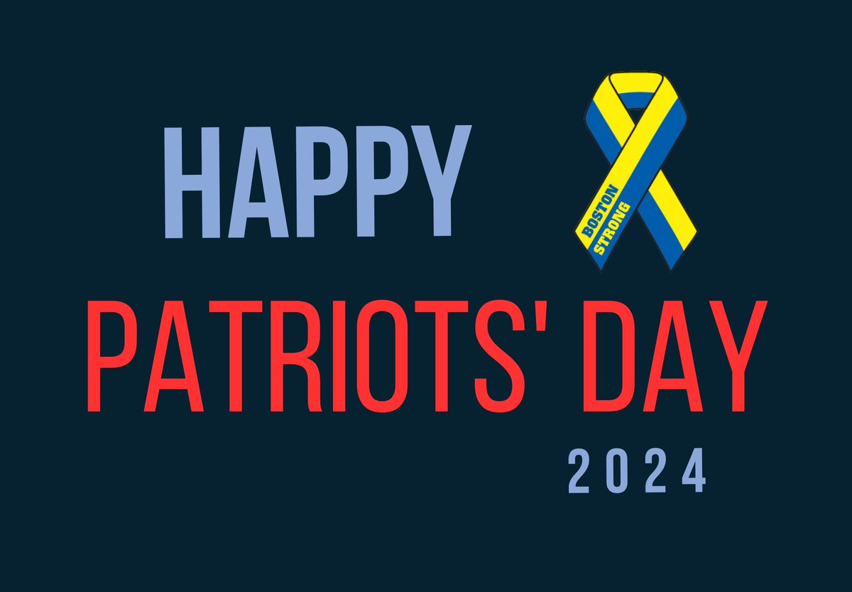 Happy Patriots’ Day! Good luck to everyone running the Boston Marathon today. Boston Strong!