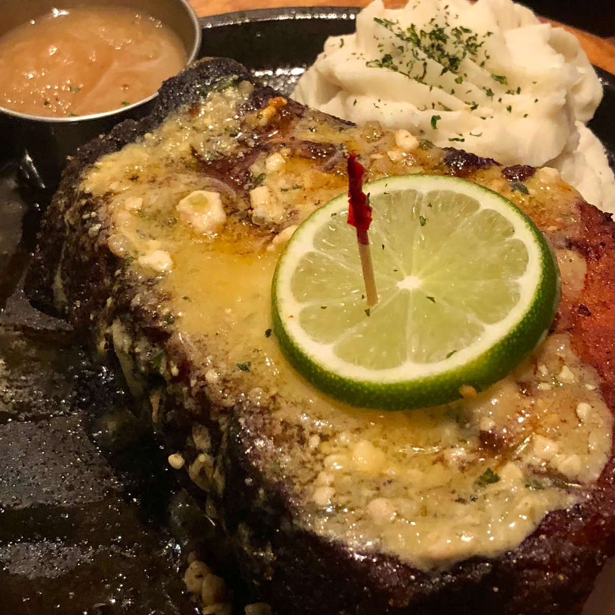 I’m In A Lunch Coma.😴

OMG. This is the LUNCH portion of Perry’s famous pork chop. Can’t describe the deliciousness. They give a recipe card w/boxed leftovers, so I’ll be enjoying for at least another day. Meanwhile, not much else getting done today. 🤭perryssteakhouse.com/famousporkchop/