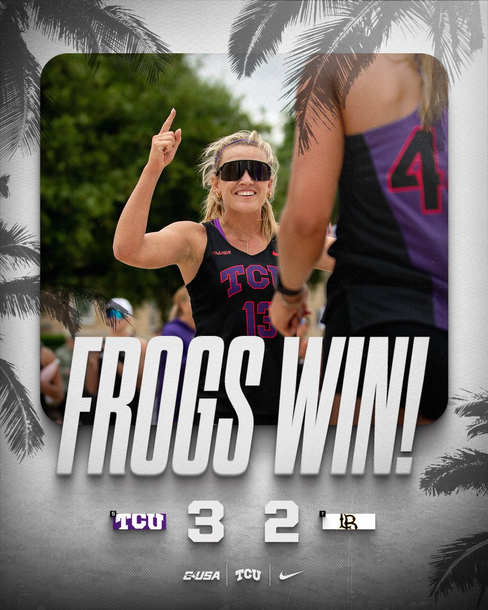 First one down in SLO 😈 🟣 3 | 🟡 2 #GoFrogs🐸🏖️🏐 x #OneTeam