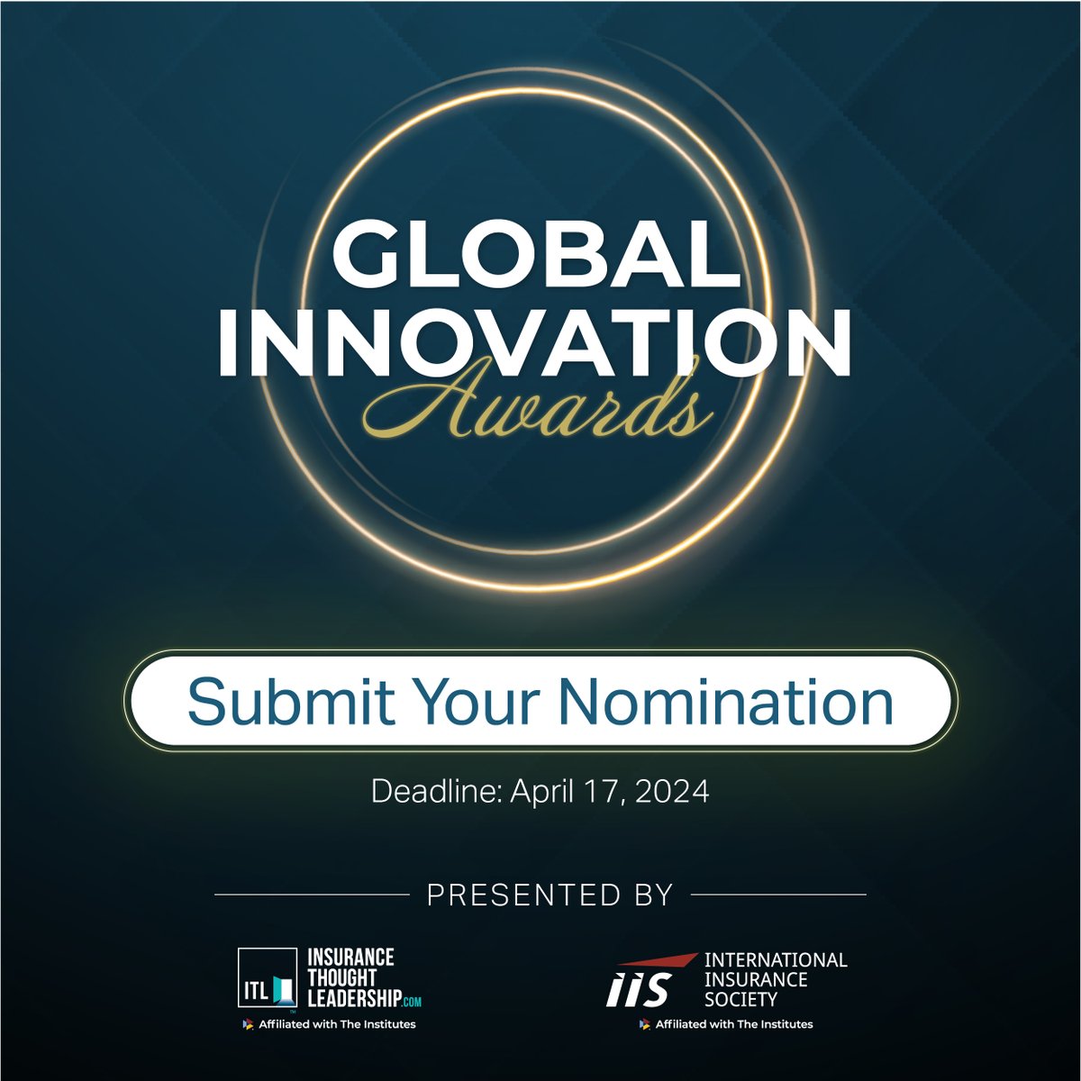 Are you eager to stake your claim as a leader in #insurance innovation? The prestigious #GlobalInnovationAwards are seeking organizations driving change in the face of evolving risks. Nominate your organization by 4/17 to be considered: bit.ly/4aqYT3S