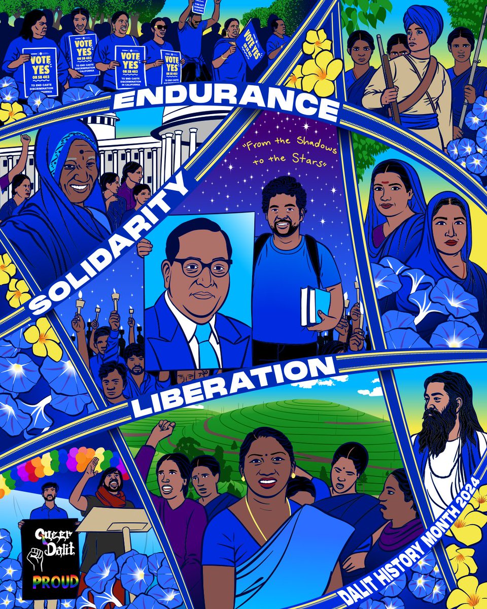 1/ As we go into the weekend to celebrate Ambedkar Jayanti, one of the most significant moments in Dalit resistance, we are launching our #DalitHistoryMonth poster and our theme for this year.