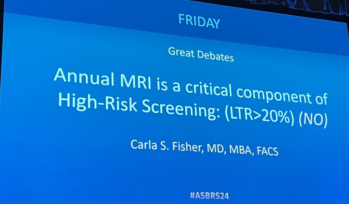 Despite being self proclaimed underdog the votes appear in @CarlaFisherMD favor. 🙋🏻🙋🏼‍♂️🙋🏿‍♂️🙋‍♀️🙋🏽‍♂️ Clearly a role for MRI screening in high risk patients, critical for all patients? NO