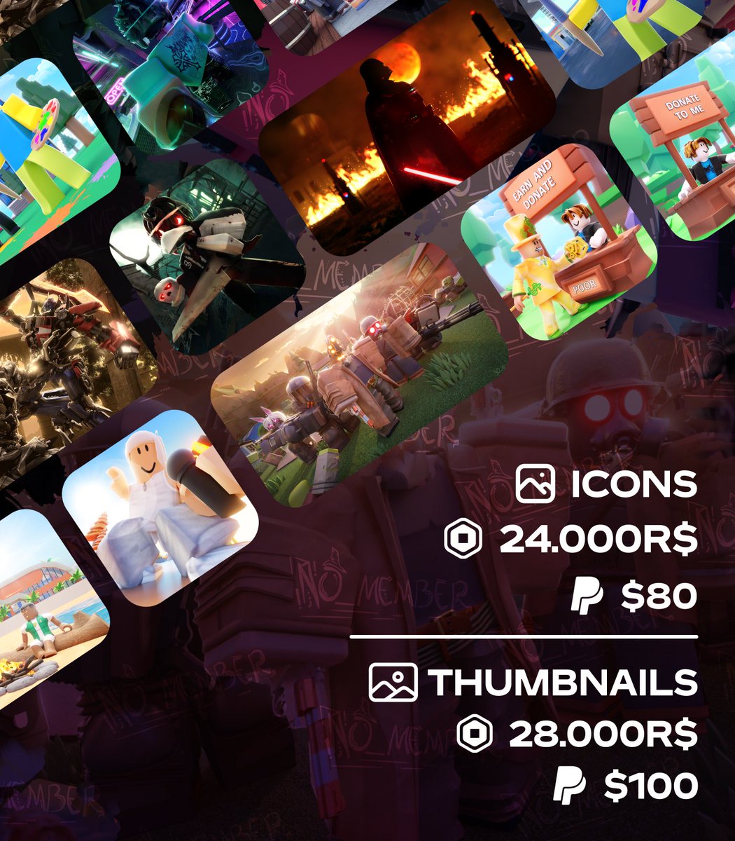 Hello World! 
‼️Here is New commissions sheet‼️
✔️Open✔️
#Roblox #RobloxDevs #RobloxGFX