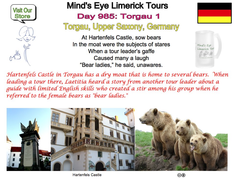 #Limerick #fun #humor #store #Torgau #Hartenfels #Castle #Schloss #bear #moat #Saxony zazzle.com/store/mindseye…