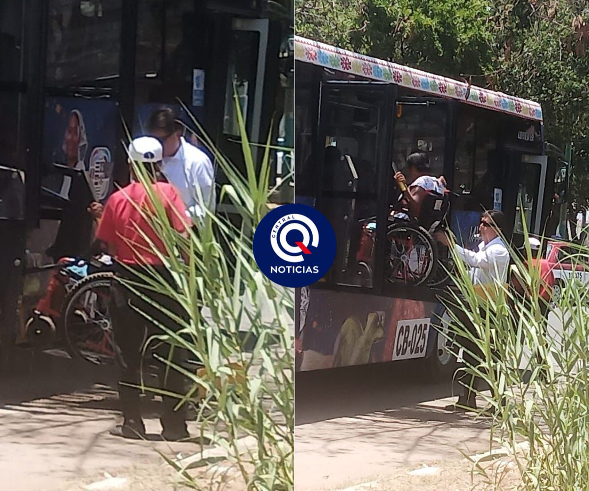 Chofer del CityBus se baja de la unidad para ayudar a una señora en silla de ruedas a subir. 

Las buenas acciones merecen reconocimiento, y hoy tocó el turno a este operador del #CityBus, de la ruta RCO3, unidad CB-025; que va de Tlalixtac de Cabrera a la Rotonda de La Libélula,…