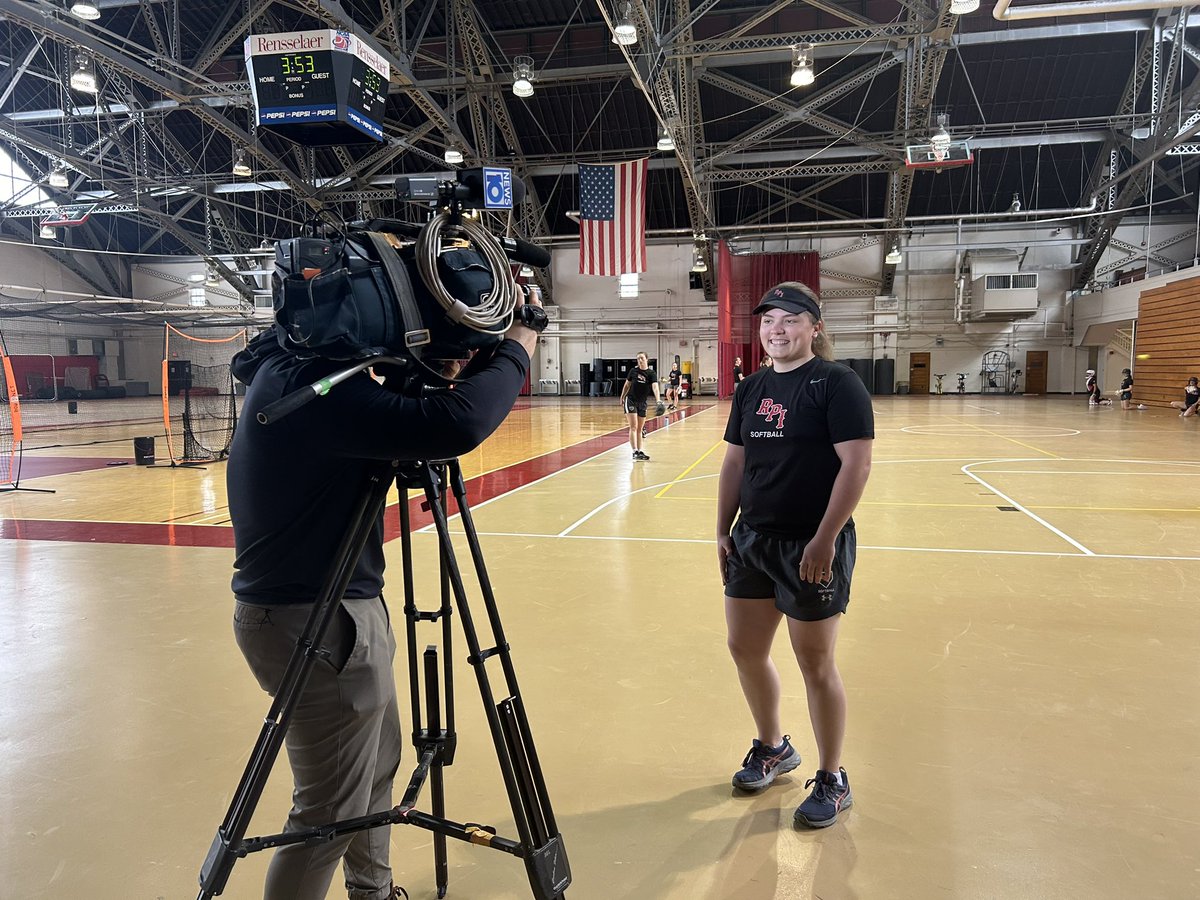 Don’t look now….but we’ve got some eyes 👀 on the Engineers this spring! @RPIMLax & @RPI_Softball getting some FaceTime with the local media this week! #LetsGoRed 🔴