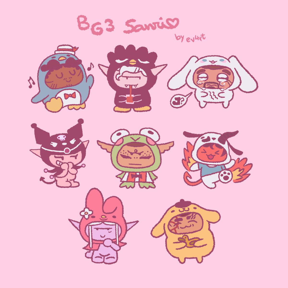 #bg3 companions as #sanrio characters ☁️🧸