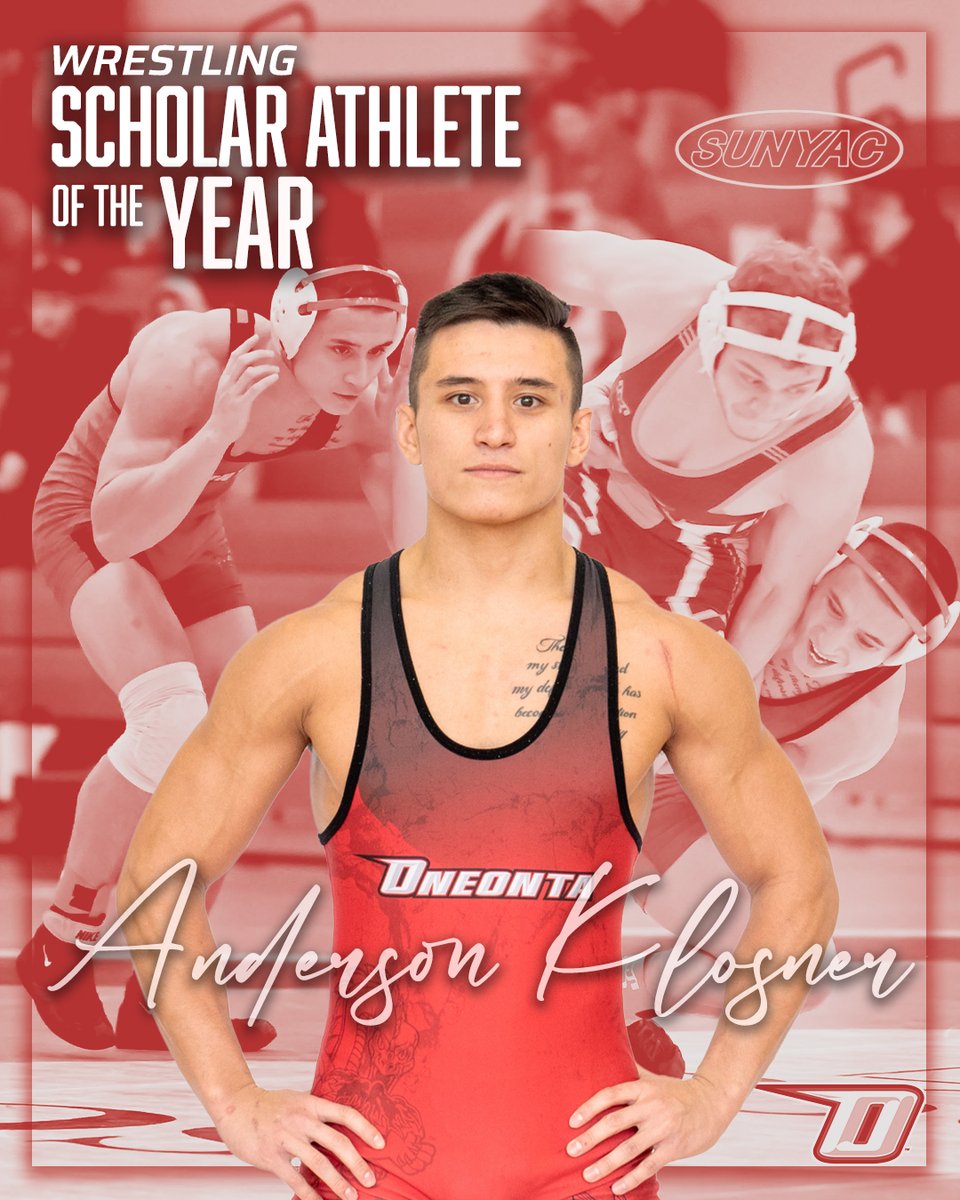Congratulations to senior Anderson Klosner on being named the 2024 SUNYAC Wrestling Scholar Athlete of the Year! #HereWeGoO #d3wrestle