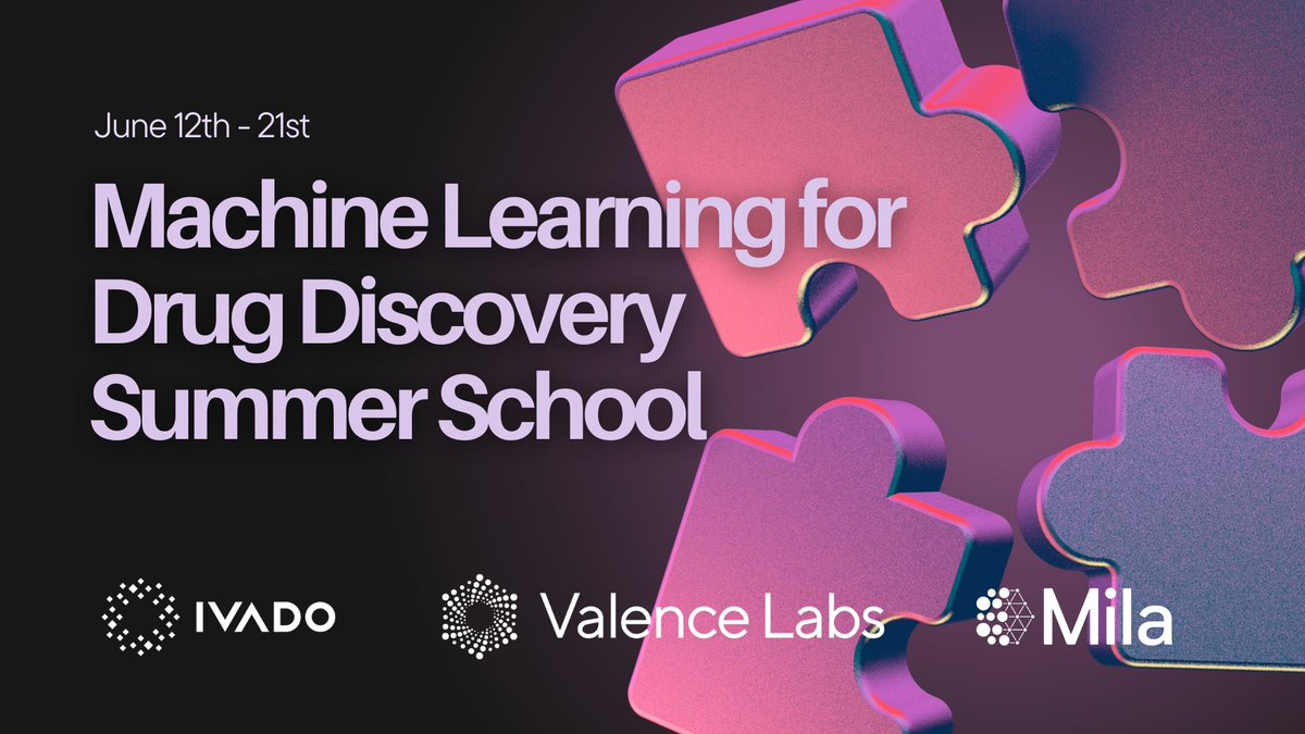 IVADO (@ivado_qc) on Twitter photo 📢 We're excited to announce the inaugural machine learning for drug discovery summer school.
🏫 What: Lectures from Yoshua Bengio,
<a href="/DrAnneCarpenter/">Anne Carpenter, PhD</a>, @tiwarylab, <a href="/rbhar90/">Bharath Ramsundar</a>, and more, plus a hackathon!
📍<a href="/Mila_Quebec/">Mila - Institut québécois d'IA</a>
📅 When: June 12th - 21st
Infos: portal.ml4dd.com
#AI 📢 We're excited to announce the inaugural machine learning for drug discovery summer school.
🏫 What: Lectures from Yoshua Bengio,
<a href="/DrAnneCarpenter/">Anne Carpenter, PhD</a>, @tiwarylab, <a href="/rbhar90/">Bharath Ramsundar</a>, and more, plus a hackathon!
📍<a href="/Mila_Quebec/">Mila - Institut québécois d'IA</a>
📅 When: June 12th - 21st
Infos: portal.ml4dd.com
#AI