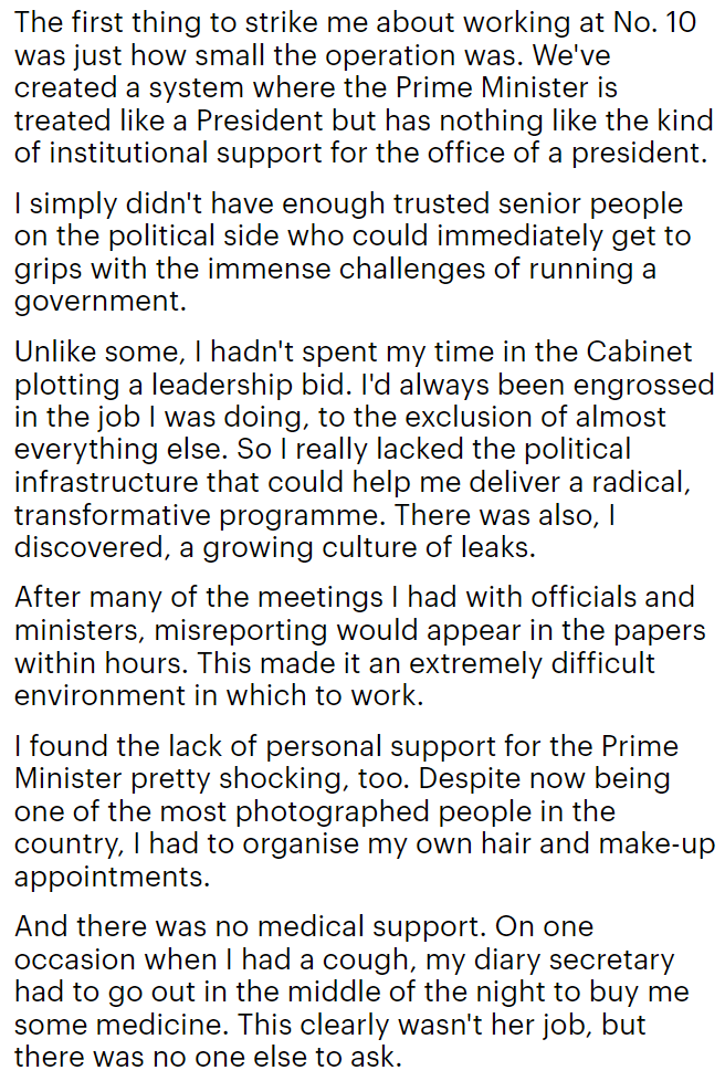 Liz Truss writes that, had she spent more time plotting a leadership bid, like others, she would not have been so unprepared to govern. [Boris Johnson's pursuit of the top job certainly did not prepare him to govern!]