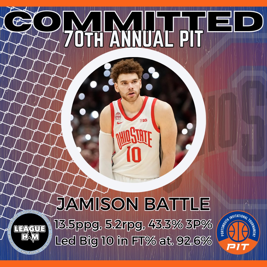 We've got an efficient player out of the @bigten joining us next week! Welcome @OhioStateHoops's Jamison Battle (@battletime510) #PIT24