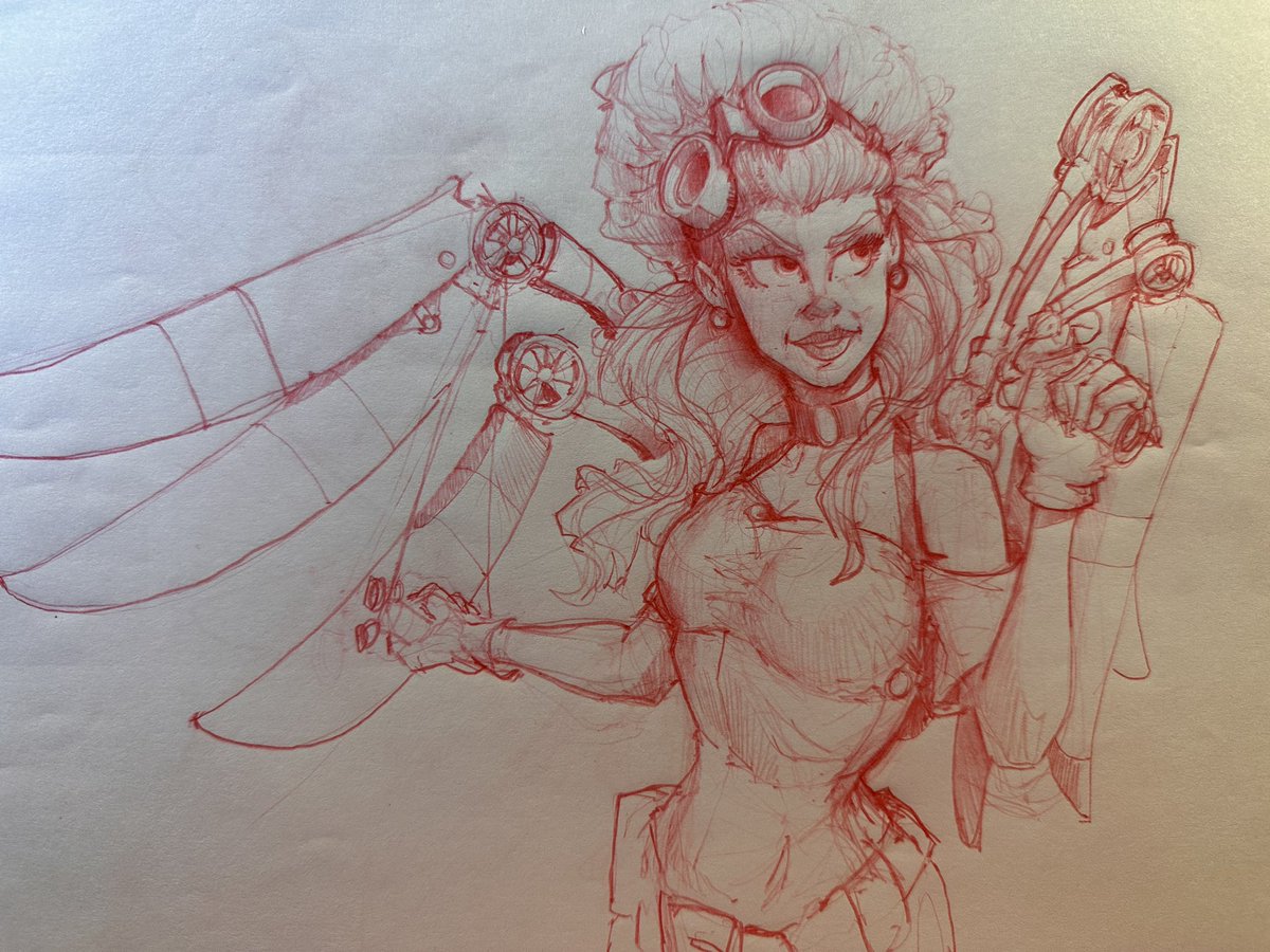 A #steampunk #sketchdrawing #characterdesign #steampunkgirl with steam powered wings . . . . . #art #illustration #doodlebags #doodle #draw #drawing #nashville #nashvilleartist #nashvilleart #sketching #sketch #drawing